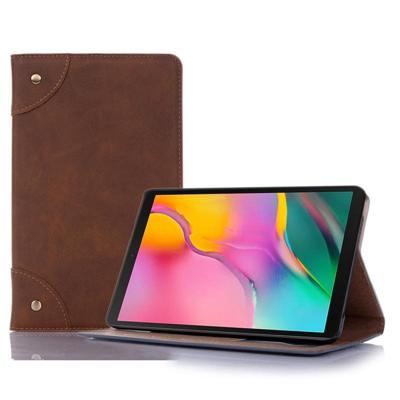 Retro boek stijl horizontale Flip lederen draagtas met houder & kaartsleuven & portemonnee voor Galaxy tab A 8 0 (2019) (licht bruin)