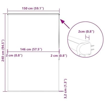 VidaXL Doucherolgordijn met cassette 150x240 cm stofbreedte 146 cm