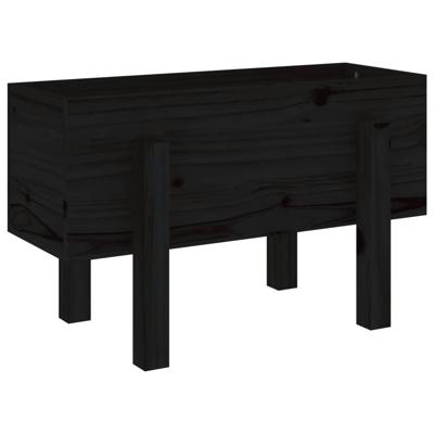 VidaXL Plantenbak 62x30x38 cm massief grenenhout zwart