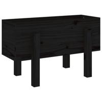 VidaXL Plantenbak 62x30x38 cm massief grenenhout zwart - thumbnail