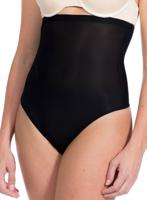 Magic corrigerende string hoog - Hi Waist Thong - Hoge correctie shapewear string - Huidskleur - zwart - thumbnail