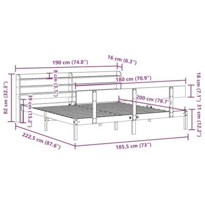 Bedframe zonder matras massief grenenhout 180x200 cm Bedframe zonder matras massief grenenhout 180x200 cm