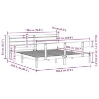Bedframe zonder matras massief grenenhout 180x200 cm - thumbnail
