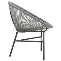 Maanstoel voor in de tuin 69x66x87 cm poly rattan grijs - thumbnail