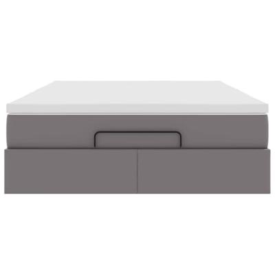 Ottoman bed met matras 140x190cm kunstleer grijs