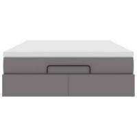 Ottoman bed met matras 140x190cm kunstleer grijs - thumbnail