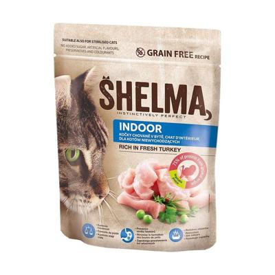 SHELMA Indoor Rich in turkey - droog kattenvoer - 750g