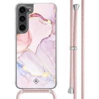 Samsung Galaxy S23 Plus hoesje met rosegoud koord - Purple sky - thumbnail