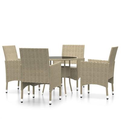 5-delige Tuinset poly rattan beige - thumbnail
