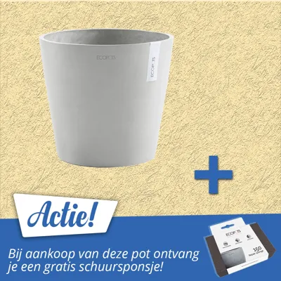 Ecopots Amsterdam kunststof bloempot Grijs/Wit - Ø 27,3 cm Ecopots Amsterdam kunststof bloempot Grijs/Wit - Ø 27,3 cm