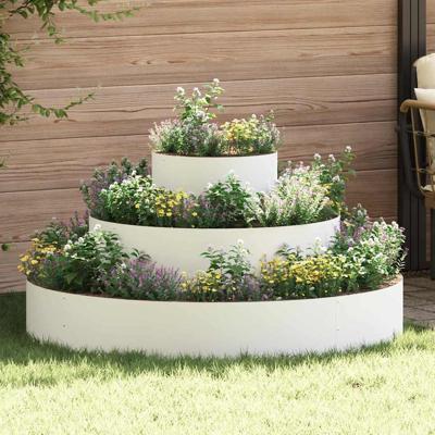 Tuin Bloempot Wit 120 x 120 x 20 cm Koudgewalst staal