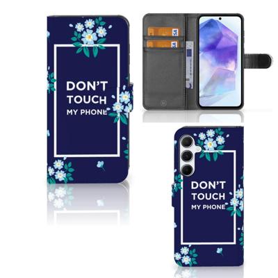 Samsung Galaxy A55 Portemonnee Hoesje Flowers Blue DTMP