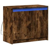 Dressoir met LED 72x34x61 cm bewerkt hout gerookt eikenkleurig - thumbnail