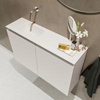 MONDIAZ TURE 80cm toiletmeubel linen. EDEN wastafel talc links geen kraangat - thumbnail