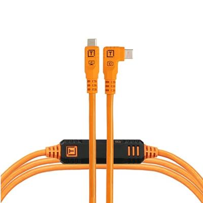 Tether Tools TetherPro Optima 10G USB-C, 15' (4.6m), straight to right orange