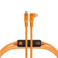 Tether Tools TetherPro Optima 10G USB-C, 15&apos; (4.6m), straight to right orange - thumbnail