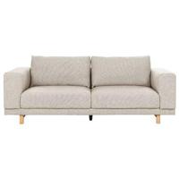 Beliani - NIVALA - Driezitsbank - Lichtbeige - Polyester - thumbnail