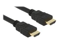 Delock 84752 HDMI-kabel HDMI Aansluitkabel HDMI-A-stekker 1 m Zwart Vergulde steekcontacten, 4K UHD, Afgeschermd (dubbel), Verdraaid - thumbnail