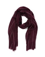 HEMA Damessjaal 80x185cm acryl strepen donkerrood-roze - thumbnail