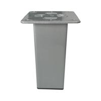 Stalen meubelpoot grijs vierkant 5 bij 5 cm en hoogte 13 cm - thumbnail