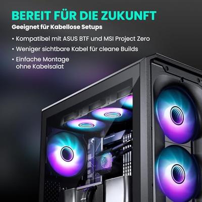 Phanteks PH-EC400GA_DBK01 Midi-tower Behuizing, Gaming-behuizing, PC-behuizing Zwart
