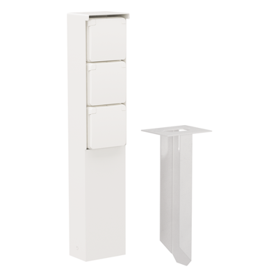 Niko Hydro Tuinpaal wit met drie stopcontacten en grondpin 701-36835