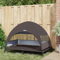 VidaXL Verhoogd hondenbed bruin 127 x 81 x 108 cm stof en staal - thumbnail