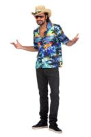 Hawaiishirt blauw palmboom - thumbnail