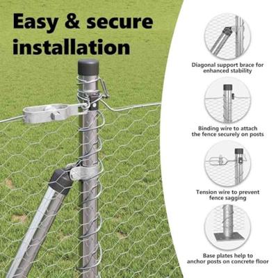 VidaXL Afrasteringspaal zilver 10 x 1 m (25 mm gaas) staal