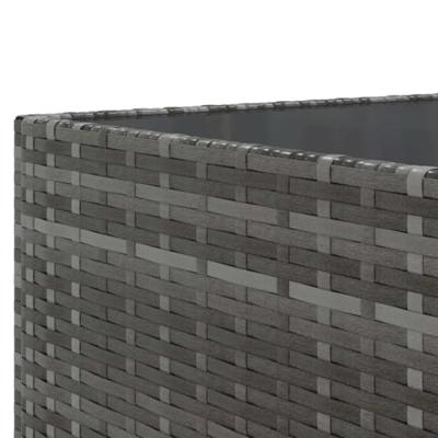 6-delige Loungeset met kussens poly rattan grijs