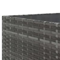 6-delige Loungeset met kussens poly rattan grijs - thumbnail