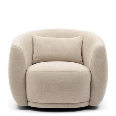 Rivièra Maison Draaifauteuil 'Leonardo' Chenille Jacquard, kleur Glossy Flax