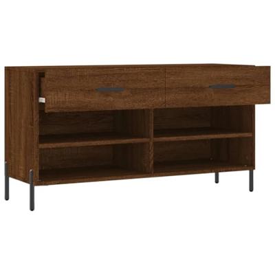 VidaXL Schoenenbank 102x35x55 cm bewerkt hout sonoma eikenkleurig VidaXL Schoenenbank 102x35x55 cm bewerkt hout sonoma eikenkleurig