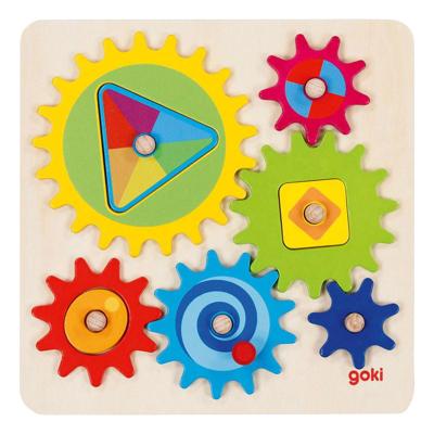 Goki houten tandwielenpuzzel, 10st. Goki houten tandwielenpuzzel, 10st.