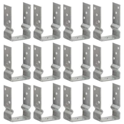 VidaXL Grondankers 12 st 9x6x15 cm gegalvaniseerd staal zilverkleurig