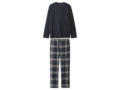 esmara Men Flanellen heren pyjama (Marineblauw, XL)