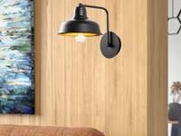 Wandlamp BERYL 1 lamp zwart - thumbnail