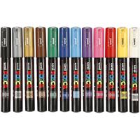 Uni-Posca Posca marker, afm pc-1m, lijndikte 0,7 mm, extra-fijn, diverse kleuren, 12 stuk/ 1 doos - thumbnail