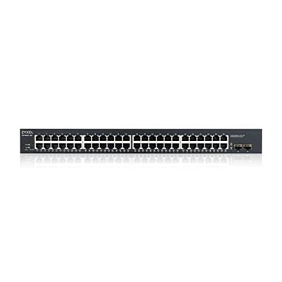 ZyXEL 24-poorts Gigabit Ethernet Smart Managed Rackmount Switch - Fanless Design [GS1900-24] GS1900-48 48 Ports + 2 SFP zwart