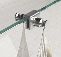 Dubbele Glashaak Tbv Douchecabine Chroom Aqua Splash - thumbnail