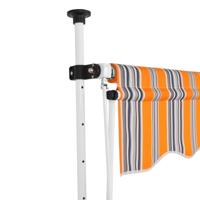 Luifel handmatig uittrekbaar 100 cm geel en blauwe strepen - thumbnail