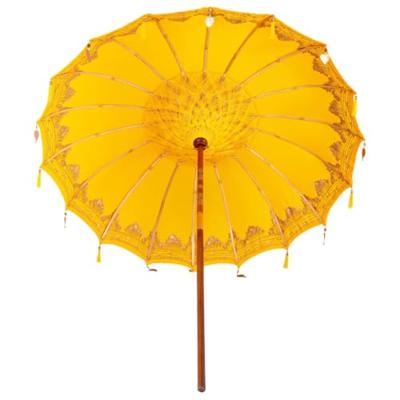 Balinese Parasol Geel (210-220) x 260 cm Katoen en massief hout