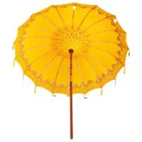 Balinese Parasol Geel (210-220) x 260 cm Katoen en massief hout - thumbnail