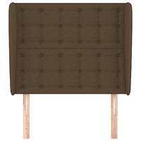 Hoofdbord met randen 83x23x118/128 cm stof donkerbruin - thumbnail