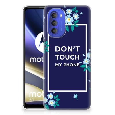 Motorola Moto G51 5G Silicone-hoesje Flowers Blue DTMP Motorola Moto G51 5G Silicone-hoesje Flowers Blue DTMP
