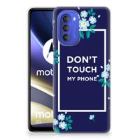 Motorola Moto G51 5G Silicone-hoesje Flowers Blue DTMP - thumbnail