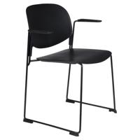 ZILT Eetkamerstoel 'Simon' met armleuning, kleur Zwart - thumbnail