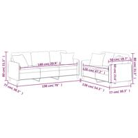 3-delige Loungeset met kussens stof lichtgeel - thumbnail