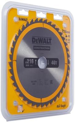 DeWALT Cirkelzaagblad voor Hout | Construction | Ø 216mm Asgat 30mm 40T - DT1953-QZ