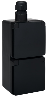 Niko Hydro stopcontact 2-voudig met randaarde verticaal waterdicht zwart